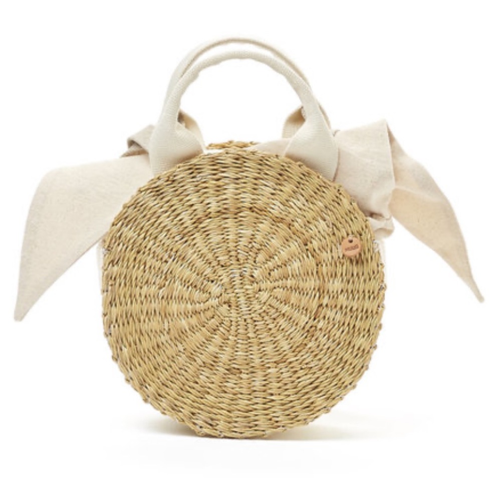 Muun Round Raffia Handle Bag